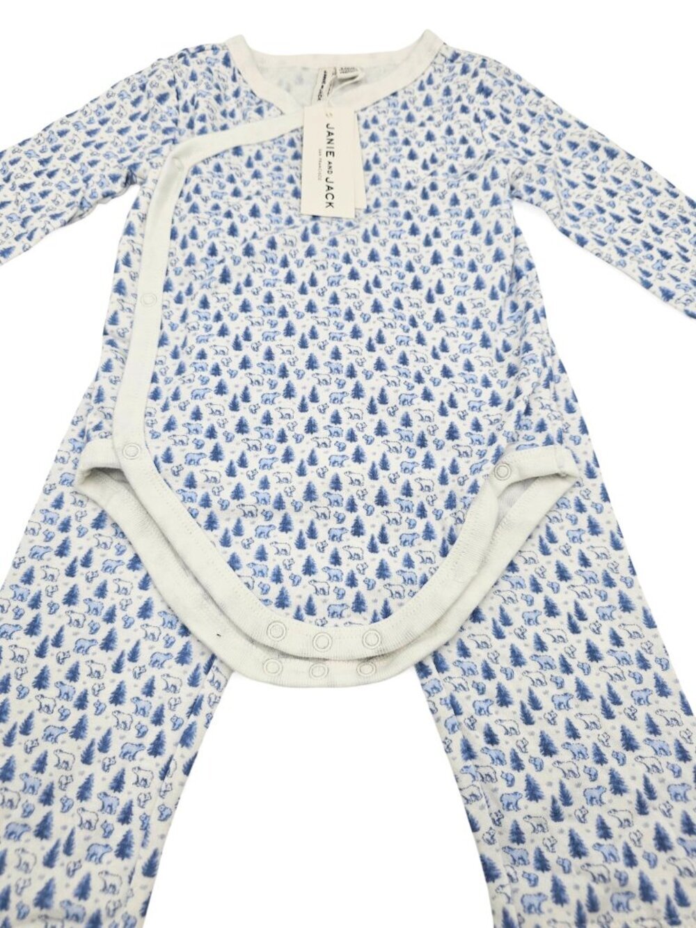 Janie and Jack NWT Baby Boy Polar Bear Pine Tree 2-Piece Outfit Set 6-12 Months
